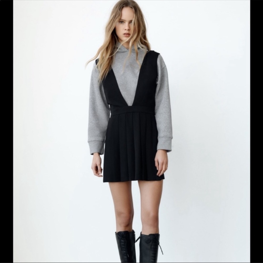 Zara Black Pinafore Dress